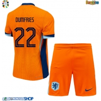 Maglie da calcio Olanda Denzel Dumfries #22 Prima Maglia Bambino Europei 2024 Manica Corta (+ Pantaloni corti)